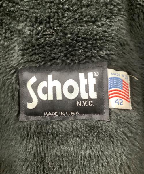 Schott（ショット）Schott (ショット) ライナー付きステアハイドレザーシングルライダースジャケット ブラック サイズ:42の古着・服飾アイテム