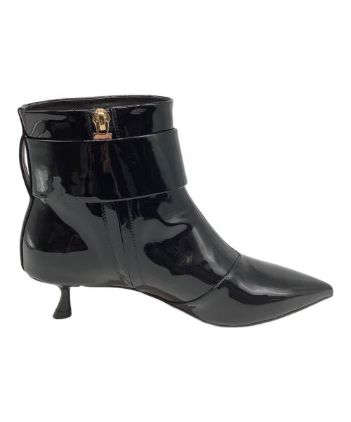 Roger Vivier（ロジェ ヴィヴィエ）Roger Vivier (ロジェ ヴィヴィエ) エナメルバックルショートブーツ ブラック サイズ:35の古着・服飾アイテム