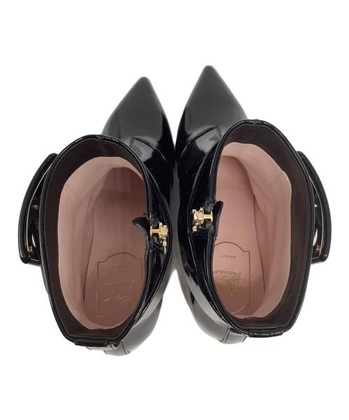 Roger Vivier（ロジェ ヴィヴィエ）Roger Vivier (ロジェ ヴィヴィエ) エナメルバックルショートブーツ ブラック サイズ:35の古着・服飾アイテム