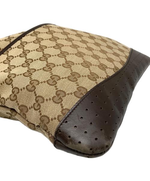 GUCCI（グッチ）GUCCI (グッチ) GGキャンバス 	ショルダーバッグ ブラウン×ベージュの古着・服飾アイテム