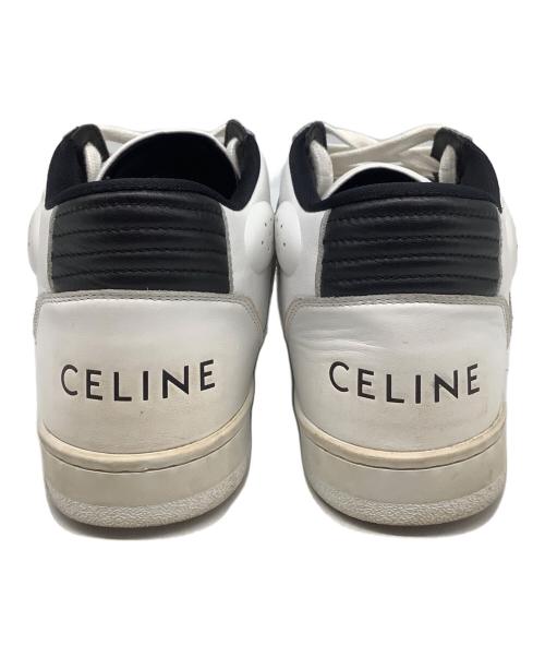 CELINE（セリーヌ）CELINE (セリーヌ) ベルクロストラップレザーミッドスニーカー ホワイト サイズ:40の古着・服飾アイテム