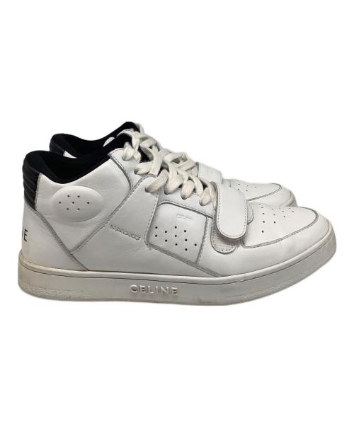 CELINE（セリーヌ）CELINE (セリーヌ) ベルクロストラップレザーミッドスニーカー ホワイト サイズ:40の古着・服飾アイテム
