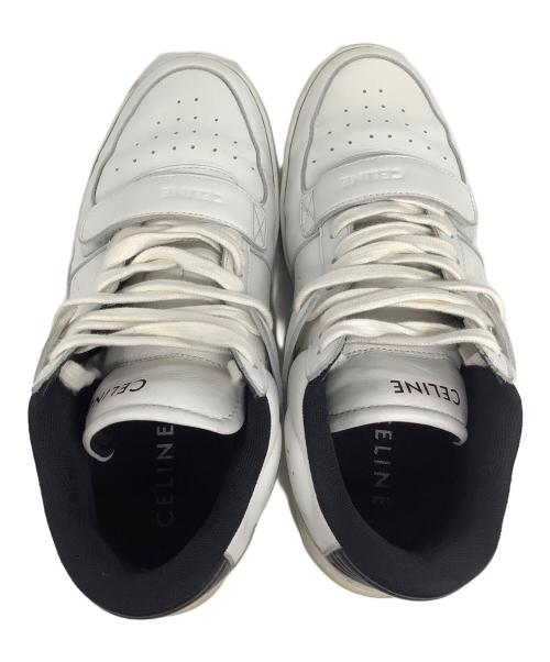 CELINE（セリーヌ）CELINE (セリーヌ) ベルクロストラップレザーミッドスニーカー ホワイト サイズ:40の古着・服飾アイテム