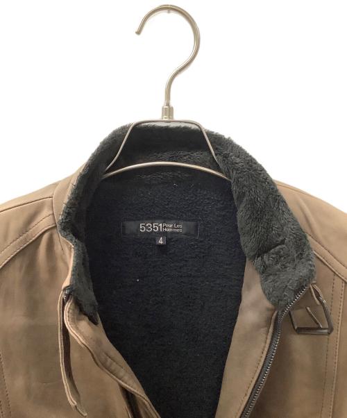 5351 pour les hommes（5351プールオム）5351 pour les hommes (5351プールオム) シープレザージャケット ブラウン サイズ:4の古着・服飾アイテム