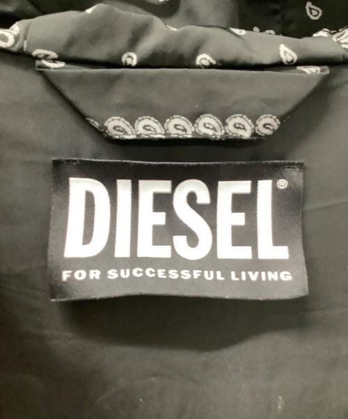 DIESEL（ディーゼル）DIESEL (ディーゼル) ROGIC GR8 (ロジック グレイト) バンダナ柄フーデッドジャケット グレー×ブラック サイズ:Lの古着・服飾アイテム