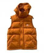 DANTONダントン）の古着「フード付きダウンベスト」｜オレンジ