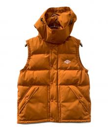 DANTON（ダントン）の古着「フード付きダウンベスト」｜オレンジ