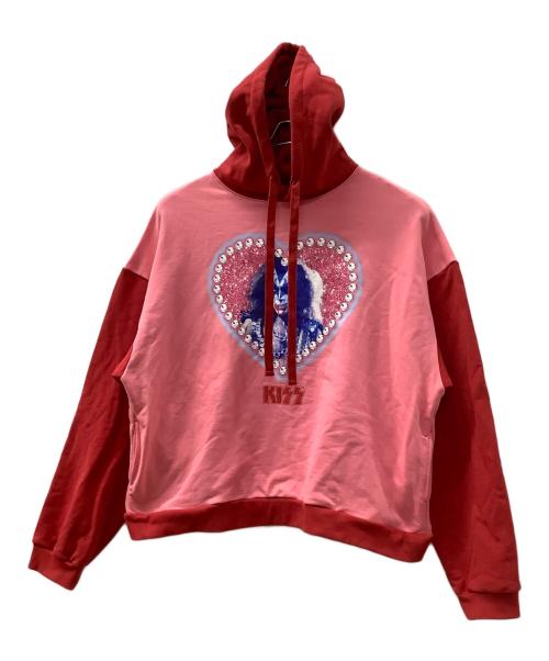 RE.（アールイードット）RE. (アールイードット) パーカー レッド×ピンク サイズ:FREE 未使用品の古着・服飾アイテム