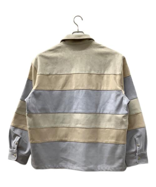 KITH（キス）KITH (キス) マイクロスエード タナー プルオーバー ベージュ×ブルー サイズ:Lの古着・服飾アイテム