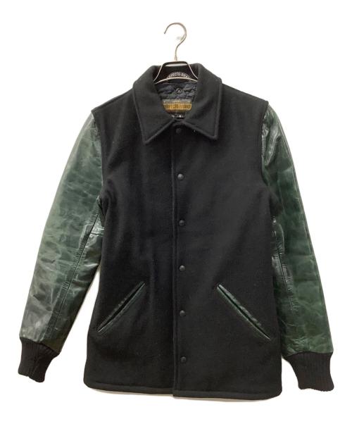 Schott（ショット）Schott (ショット) スタジャン ブラック×グリーン サイズ:Sの古着・服飾アイテム