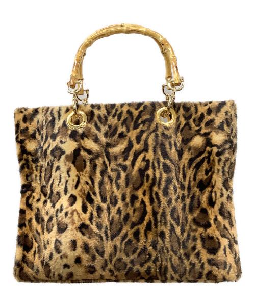 L'appartement（アパルトモン）L'appartement (アパルトモン) Leopard Bamboo Bag ブラウン×ベージュの古着・服飾アイテム