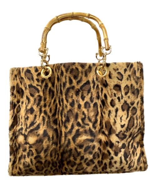 L'appartement（アパルトモン）L'appartement (アパルトモン) Leopard Bamboo Bag ブラウン×ベージュの古着・服飾アイテム