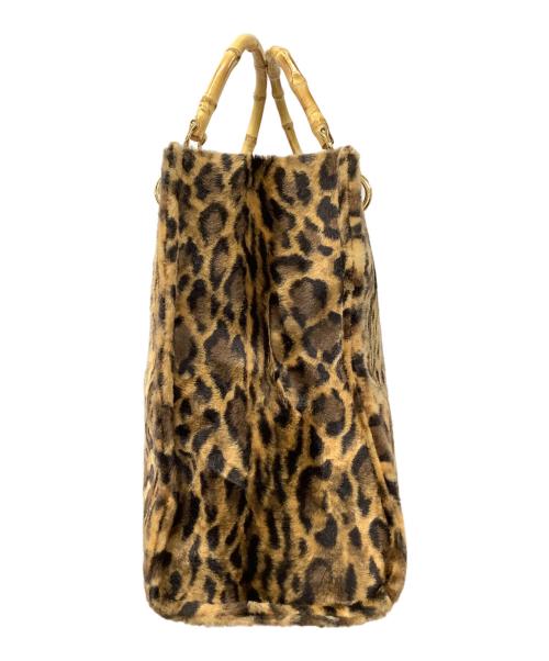 L'appartement（アパルトモン）L'appartement (アパルトモン) Leopard Bamboo Bag ブラウン×ベージュの古着・服飾アイテム