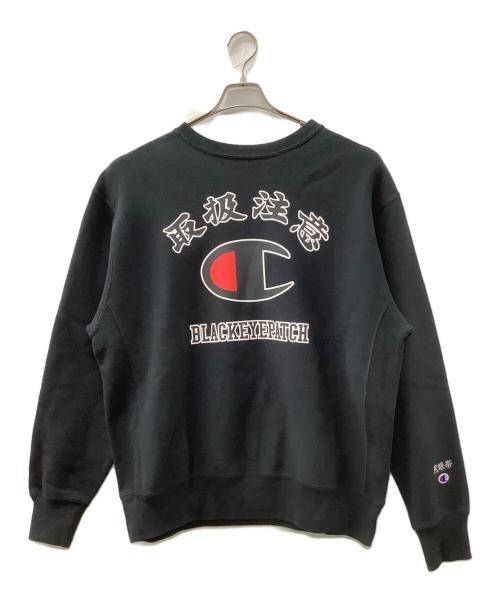 Champion（チャンピオン）Champion (チャンピオン) THE BLACK EYE PATCH (ブラックアイパッチ) スウェット ブラック サイズ:XLの古着・服飾アイテム