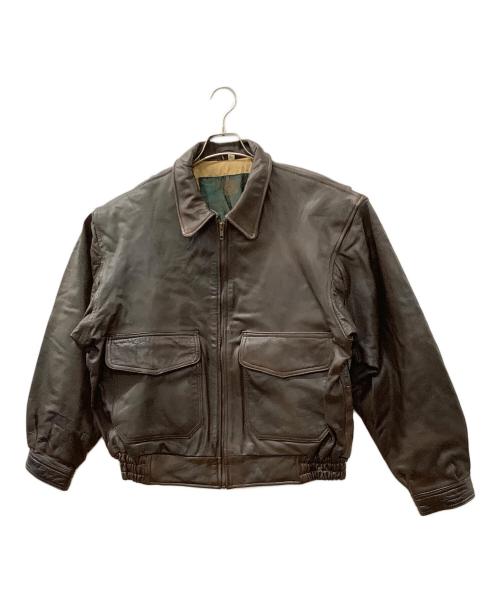 AKASO（アカソ）AKASO (アカソ) A-2レザージャケット ブラウン サイズ:Lの古着・服飾アイテム