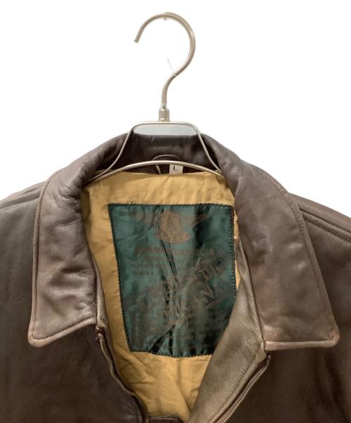 AKASO（アカソ）AKASO (アカソ) A-2レザージャケット ブラウン サイズ:Lの古着・服飾アイテム