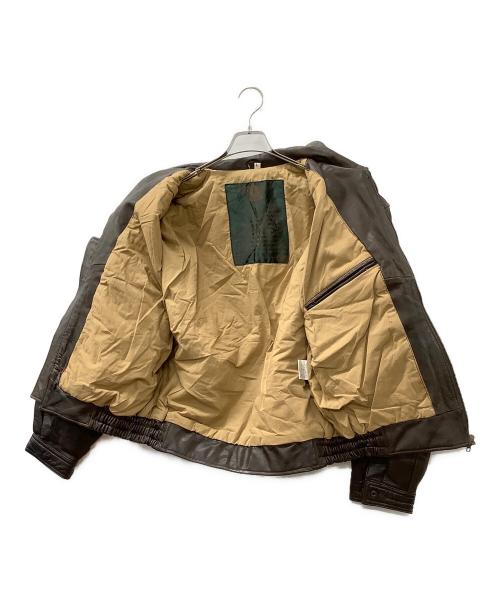 AKASO（アカソ）AKASO (アカソ) A-2レザージャケット ブラウン サイズ:Lの古着・服飾アイテム