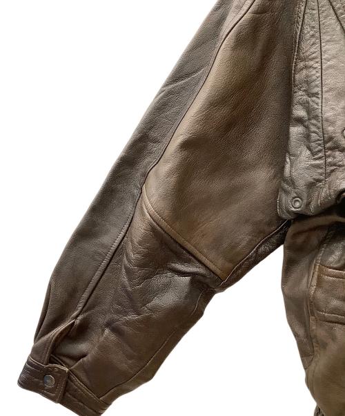 AKASO（アカソ）AKASO (アカソ) A-2レザージャケット ブラウン サイズ:Lの古着・服飾アイテム