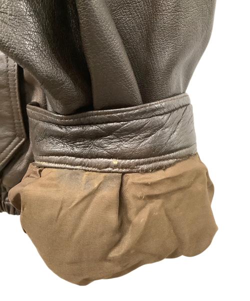 AKASO（アカソ）AKASO (アカソ) A-2レザージャケット ブラウン サイズ:Lの古着・服飾アイテム