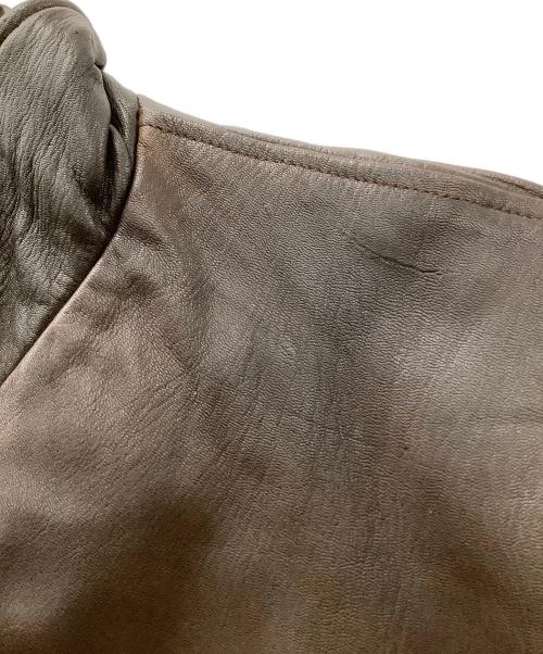 AKASO（アカソ）AKASO (アカソ) A-2レザージャケット ブラウン サイズ:Lの古着・服飾アイテム