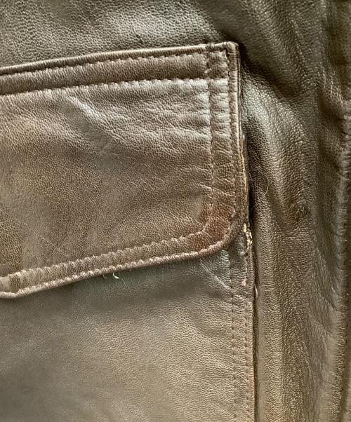 AKASO（アカソ）AKASO (アカソ) A-2レザージャケット ブラウン サイズ:Lの古着・服飾アイテム