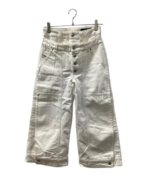 DIESEL（ディーゼル）DIESEL (ディーゼル) ワイドデニムパンツ ホワイト サイズ:W23の古着・服飾アイテム