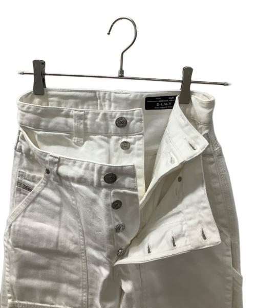 DIESEL（ディーゼル）DIESEL (ディーゼル) ワイドデニムパンツ ホワイト サイズ:W23の古着・服飾アイテム