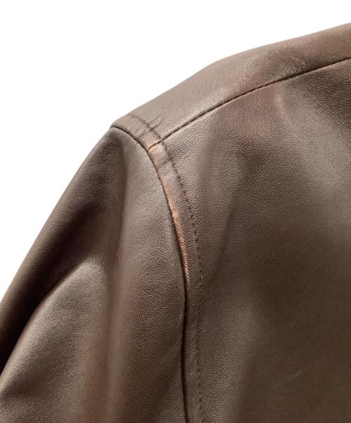 JOSEPH ABBOUD（ジョセフアブード）JOSEPH ABBOUD (ジョセフアブード) ラムレザーコート ブラウン サイズ:Lの古着・服飾アイテム