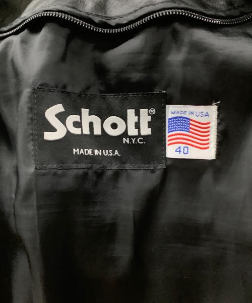 Schott（ショット）Schott (ショット) シングルライダースジャケット ブラック サイズ:40の古着・服飾アイテム