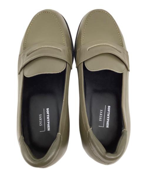 SOFTHYPHEN（ソフトハイフン）SOFTHYPHEN (ソフトハイフン) SAKIAS (サキアス) Re-LOAFERS オリーブ サイズ:26の古着・服飾アイテム