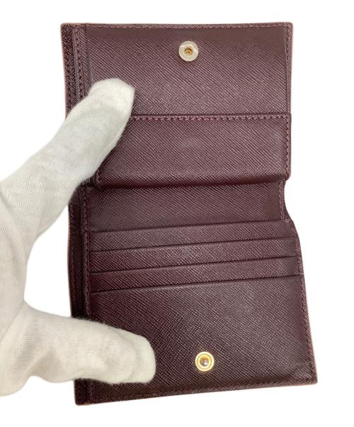 MARNI（マルニ）MARNI (マルニ) 2つ折り財布 ネイビー×ボルドーの古着・服飾アイテム