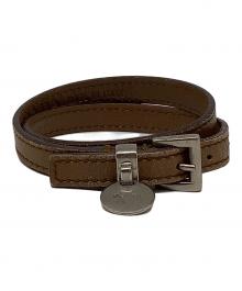 PRADA（プラダ）の古着「レザーブレスレット」｜ブラウン