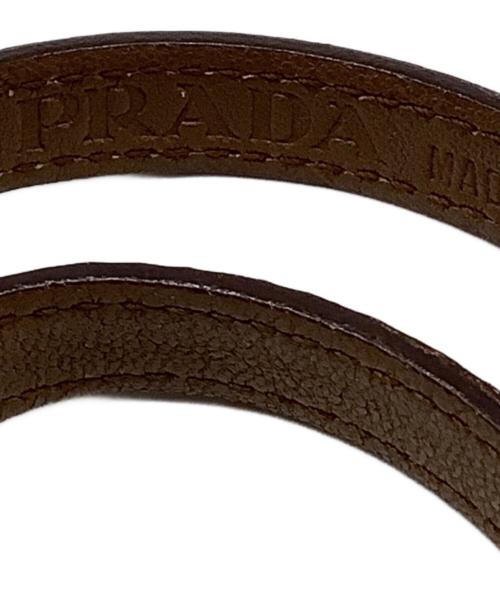 PRADA（プラダ）PRADA (プラダ) レザーブレスレット ブラウンの古着・服飾アイテム