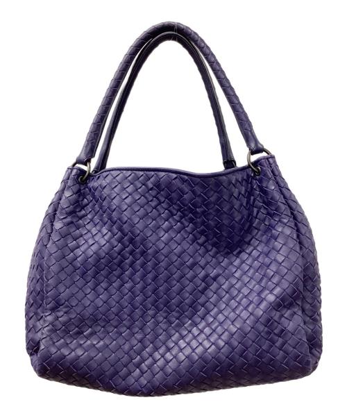 BOTTEGA VENETA（ボッテガベネタ）BOTTEGA VENETA (ボッテガベネタ) イントレチャート　パラシュートバッグ ブルーの古着・服飾アイテム