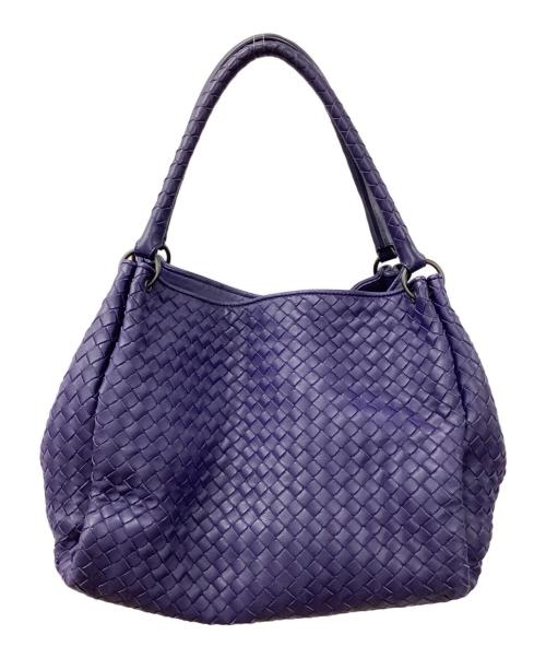 BOTTEGA VENETA（ボッテガベネタ）BOTTEGA VENETA (ボッテガベネタ) イントレチャート　パラシュートバッグ ブルーの古着・服飾アイテム