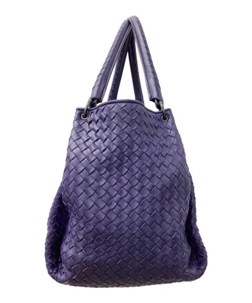 BOTTEGA VENETA（ボッテガベネタ）BOTTEGA VENETA (ボッテガベネタ) イントレチャート　パラシュートバッグ ブルーの古着・服飾アイテム