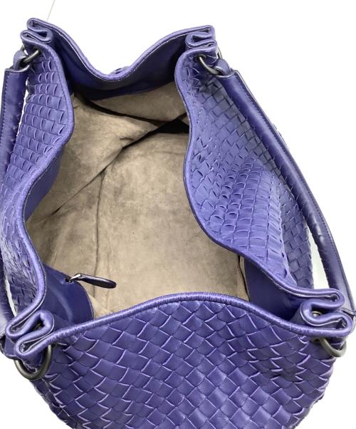 BOTTEGA VENETA（ボッテガベネタ）BOTTEGA VENETA (ボッテガベネタ) イントレチャート　パラシュートバッグ ブルーの古着・服飾アイテム