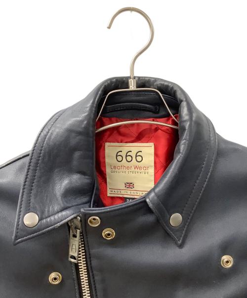 666（666）666 (666) ダブルライダースジャケット ネイビー サイズ:34の古着・服飾アイテム