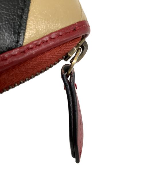 GUCCI（グッチ）GUCCI (グッチ) GGマーモント 長財布 ベージュ×ブラック×レッドの古着・服飾アイテム