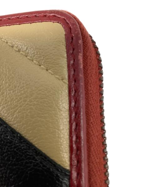 GUCCI（グッチ）GUCCI (グッチ) GGマーモント 長財布 ベージュ×ブラック×レッドの古着・服飾アイテム