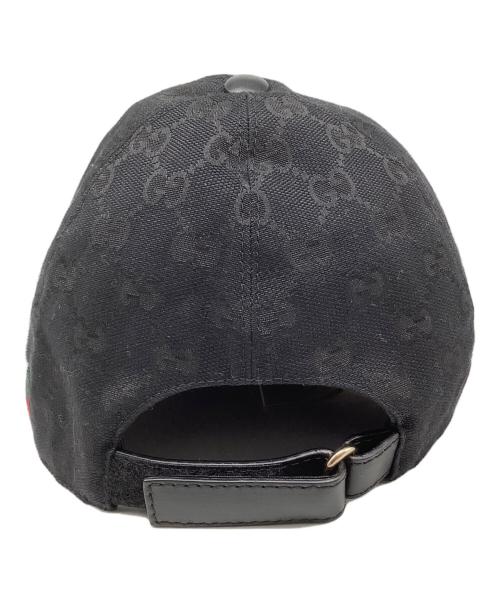 GUCCI（グッチ）GUCCI (グッチ) GGキャンパス ベースボールキャップ ブラック サイズ:M（58cm)の古着・服飾アイテム