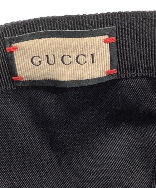 GUCCI（グッチ）GUCCI (グッチ) GGキャンパス ベースボールキャップ ブラック サイズ:M（58cm)の古着・服飾アイテム