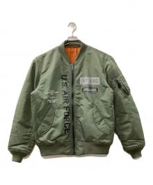AVIREX（アヴィレックス）の古着「リバーシブルMA-1ジャケット」｜グリーン×オレンジ