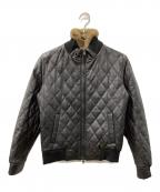 EMMETIエンメティ）の古着「ファー付きキルティングレザージャケット」｜ブラック