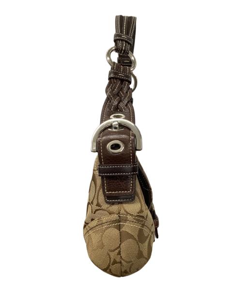 COACH（コーチ）COACH (コーチ) シグネチャー ワンショルダーバッグ ブラウン×ベージュの古着・服飾アイテム