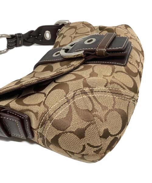 COACH（コーチ）COACH (コーチ) シグネチャー ワンショルダーバッグ ブラウン×ベージュの古着・服飾アイテム