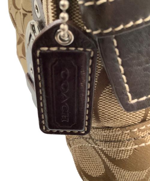 COACH（コーチ）COACH (コーチ) シグネチャー ワンショルダーバッグ ブラウン×ベージュの古着・服飾アイテム