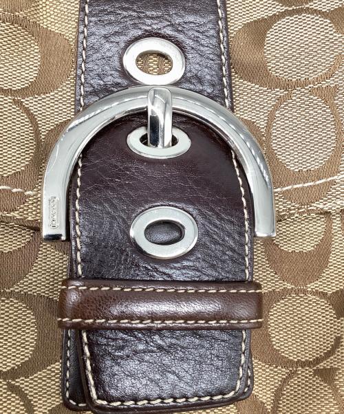 COACH（コーチ）COACH (コーチ) シグネチャー ワンショルダーバッグ ブラウン×ベージュの古着・服飾アイテム