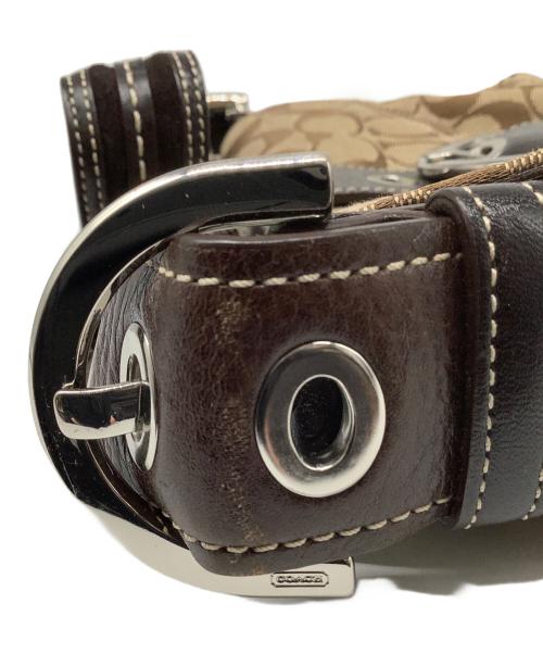 COACH（コーチ）COACH (コーチ) シグネチャー ワンショルダーバッグ ブラウン×ベージュの古着・服飾アイテム