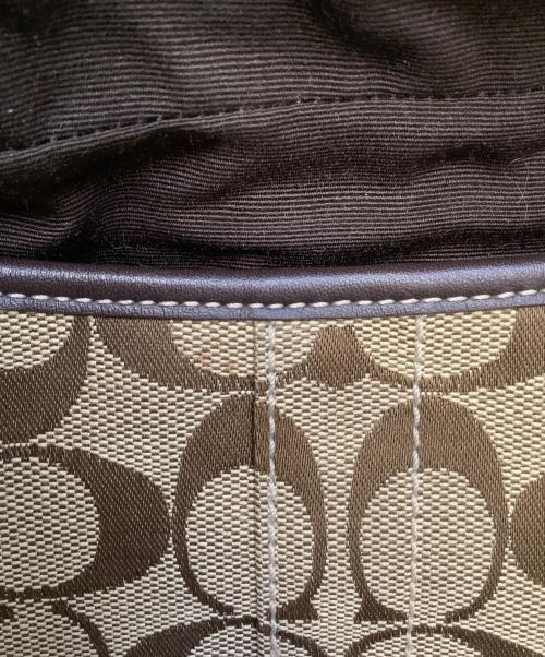 COACH（コーチ）COACH (コーチ) シグネチャー ワンショルダーバッグ ブラウン×ベージュの古着・服飾アイテム